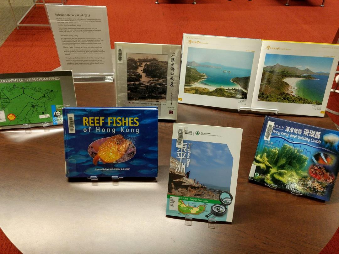 Science Literacy Week Book Display poster
