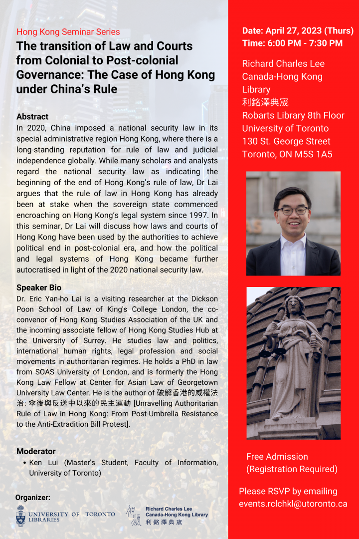 Transition of Law and Courts from Colonial to Post-colonial Governance: The Case of Hong Kong under China’s Rule