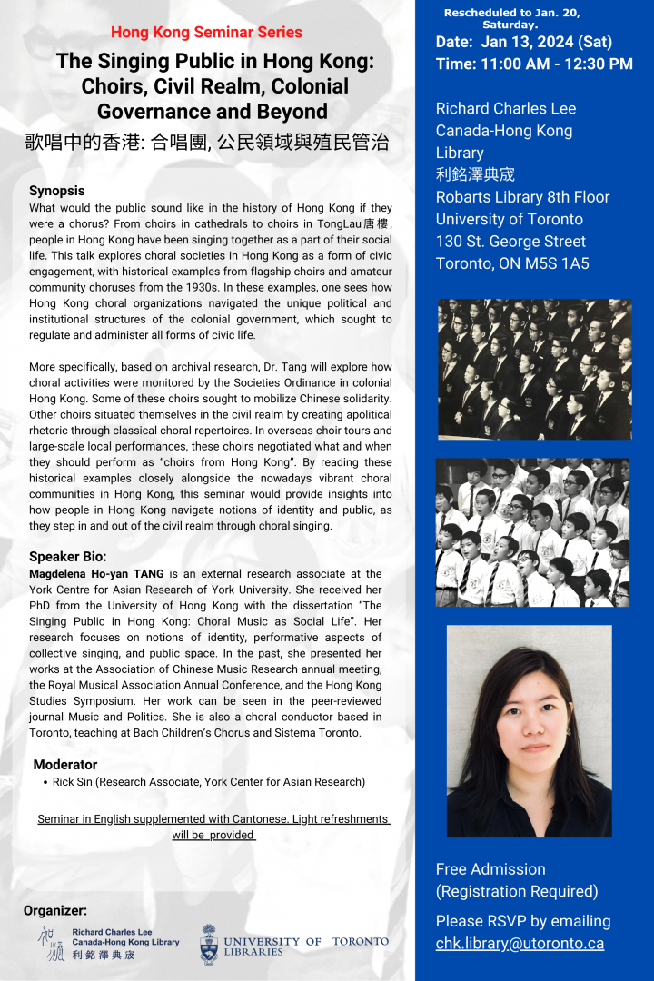 The Singing Public in Hong Kong: Choirs, Civil Realm, Colonial Governance and Beyond